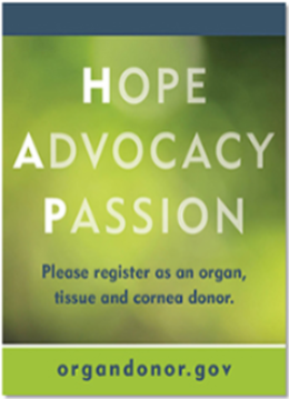 Register to become an organ, tissue, and cornea donor